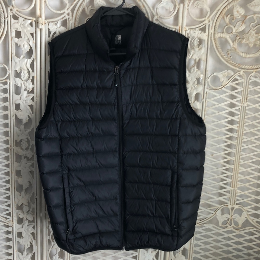 Black Puffer Down Vest 32 Degree Heat Sz Large
